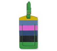 Kate Spade New York Vegan Leather Luggage Tag for Women, Durable Suitcase ID Tag, Enchanted Stripe