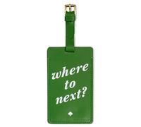Kate Spade New York Vegan Leather Luggage Tag for Women, Durable Suitcase ID Tag, Where to Next