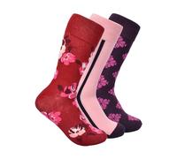 kate spade new york Women's 3-Pack Fall Poppy Crew Socks, Soft & Comfortable, Red, 8-10 UK