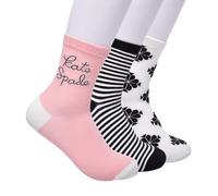 kate spade new york Women's 3-Pack Logo Shortie Crew Socks, Soft & Comfortable, Pink, 8-10 UK
