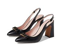 Kate Spade New York Women's BOWDIE Smooth Leather Slingback Pump, 4 UK Black