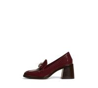 Kate Spade New York Women's Deco Bow Patent Leather Heeled Loafer, Dark Merlot, 8 UK