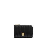kate spade new york Women's Deco Pebbled Leather Small Compact Wallet, Quilted Black, One Size
