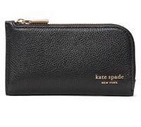 kate spade new york Women's Devin Pebbled Leather Small Slim Bifold Wallet, Black, One Size