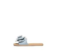 Kate Spade New York Women's Flourish Flat Sandle Sandal, Denim/Walnut Shell, 8 UK