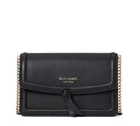 kate spade new york womens In the Garden Embossed Pebbled Leather Coin Card Case Wristlet, Black, One Size