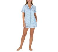 Kate Spade New York Women's KS new york short sleeve notch short pj set in blue bee stripe in Baby Blue | Size: Large kate spade new york Baby Blue L