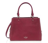 kate spade new york Women's Leila Pebbled Leather Medium Triple Compartment Satchel Shoulder Bag, BlackBerry Preserves, One Size