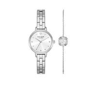 Kate Spade New York women's metro three-hand, silver-tone alloy watch, KSW1867, Silver, Women Ilver