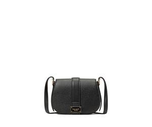 Kate Spade New York Women's Nouveau Textured Leather Saddle Crossbody Mini Saddle Bag, Black