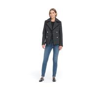 Kate Spade New York Women's Sparkle Houndstooth Wool Blend Peacoat Coat, Grey, M