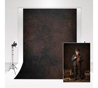 Kate Studio Backdrop for Photography Black Brown 3x3m/10x10ft Retro Mottled Wall Photo Booth Backdrop Reddish Brown Rust Heavy Industrial Style Wedding Photocall Background