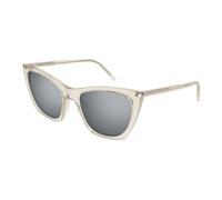 SAINT LAURENT SL 214 KATE THIN 004 Woman Sunglasses Acetate Beige Silver Cat Eye