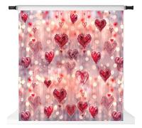Kate Valentine Day Photography Backdrop Love Heart Backdrop Romantic Red Glitter Hearts Photo Background for Couple's Photo Background Studio Props, 10x10ft