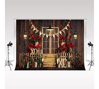 Kate Wedding Backdrop Wooden 3x2m Red Rose Backdrops for Photography Valentine's Day Wedding Anniversary Decorative Background Country Theme Wedding Photo Studio Backdrop