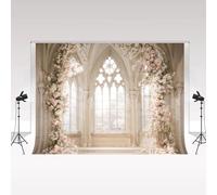 Kate Wedding Photography Backdrop Window Flowers Arch Scene 3x2.5m/10x8ft Photo Shooting Backgrounds Spring Romantic Church Wedding Photo Booth