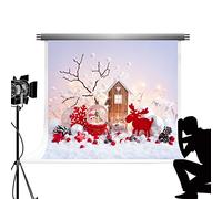 Kate White Photo Snowy Christmas Backdrop Microfiber Red Snowman Decorations Studio Background 10x6.5ft/ 3x2m