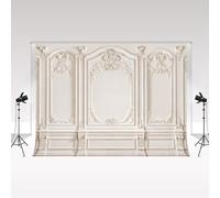 Kate White Vintage Fine Art Floral Wall Photography Backdrops 3x3m/10x10ft Classic Interior Modern Decorative Props Kids Adult Portrait Wedding Bridal Shower Background Photo Studio