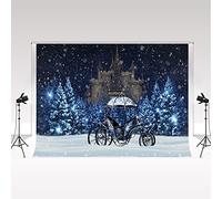 Kate Winter Night Photo Studio Backdrop 1.5x2.2m/5x7ft Frozen Snow Background Photography Fairy Tale Castle Portrait Backdrop Baby Photo Shooting Wedding Party Decoration Props