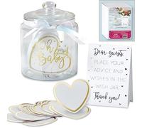 Kateaspen Iridescent Baby Shower Wish Jar with 50 Heart Shaped Cards Guest Book, One Size, Clear