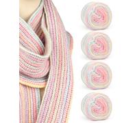 Katech 4x100g Gradient Cake Yarn for Crocheting Knitting-Multicolor Soft Rainbow Cotton Crochet Yarn-Perfect for Scarves, Shawls, Blankets, and Garments that Stand Out with Style(B)