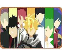 Katekyo Hitman Reborn! Giotto Alaude Daemon Spade G Knuckle Lampo Ugetsu Asari Anime Poster Home Wall Art Decoration Retro Metal Tin Sign 8x12 inch