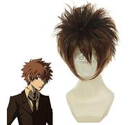Katekyo Hitman Reborn Sawada Tsunayoshi Cosplay Wig Short Brown Mix Fluffy Heat-Resistant Fiber Hair Costume Wig Perucas Kuzz011H