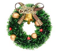 KATELUO Pack of 2 6 cm mini Christmas decoration wreath, miniature Christmas wreath, Christmas wreath ornaments for dollhouse garden decoration, Christmas tree Christmas decoration pendant.
