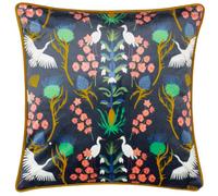 Kate Merritt Herons Illustrated Polyester Filled Cushion,Blue,43 x 43cm