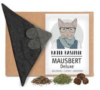Kater Kasimir MAUSBERT 2-in-1 Cuddly Cushion and Cat Toy Mouse in One! Deluxe Edition with Organic Catnip, Organic Baldrian and Matatabi Fruits in One! Handmade in Germany