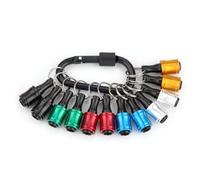 katerk 12pcs 1/4" Aluminum Alloy Hex Shank Screwdriver Bit Holder, Quick Extension Bar, Lightweight, Drill Screw Adapter, Portable (with Black Carabiner)
