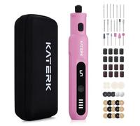Katerk Mini Cordless Rotary Tool, 5-Speed Rotary Tool Kit, 5000-20000RPM & 70 Accessories, Multi-Purpose 3.7V Power Rotary Tool for Sanding, Engraving, Polishing, Drilling, 3D Printing,DIY Crafts Pink