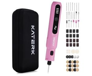 Katerk Mini Cordless Rotary Tool, 5-Speed Rotary Tool Kit, 5000-20000RPM & 70 Accessories, Multi-Purpose 3.7V Power Rotary Tool for Sanding, Engraving, Polishing, Drilling, 3D Printing,DIY Crafts Pink