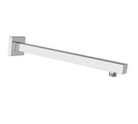 Katezon Square Shower Arm with Flange, Made of Solid Stainless Steel, 40 cm Shower Head Extension Extender Pipe Arm, Wall-Mounted for Fixed Bathroom Shower Head (Chrome)