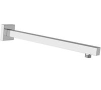 Katezon Square Shower Arm with Flange, Made of Solid Stainless Steel, 50 cm Shower Head Extension Extender Pipe Arm, Wall-Mounted for Fixed Bathroom Shower Head (Chrome)