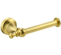 Katezon Toilet Paper Holder Wall Mount - Retro Round Golden Yellow Tissue Roll Holders for Mega Roll, Premium Aluminum Toilet Paper Roll Holder for Bathroom, Washroom, Rustproof (Gold)