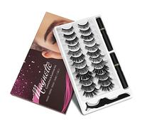 KATGE Magnetic Eyelashes and Eyeliner Kit, 12 Pairs Reusable Magnetic Lashes with Eyeliner and Tweezers, 3D Natural Look False Eyelashes, Easy to Wear, No Glue Needed (12pcs)