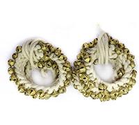 Kathak Dancing Ghungroo Bells Anklet Pair, Tied with Cotton Cord For Bharatanatyam Classical Dancers Musical Instrument 100 Bells (50-50)