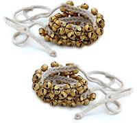 Kathak Ghungroo Pair, (75+75) (14 No. Ghungroo) Big Bells Tied with Cotton Cord Indian Classical Dancers Anklet Musical Instrument