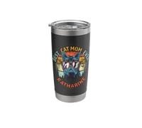 Katharine Best Cat Mom Ever Funny Custom Personalized Name Stainless Steel Insulated Tumbler