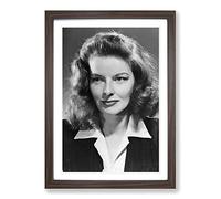 Katharine Hepburn Framed Print | A2 Walnut Framed Wall Art | Ready to Hang | Modern Nature Picture | Living Room Bedroom Lounge Office
