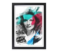 Katharine Hepburn V2 Framed Print | A2 Black Framed Wall Art | Ready to Hang | Modern Nature Picture | Living Room Bedroom Lounge Office