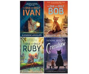 Katherine Applegate Collection 4 Books Set (Crenshaw, The One and Only Ivan, The One and Only Bob, The One and Only Ruby)