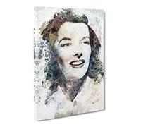 Katherine Hepburn Canvas Print | Gallery Wrapped 30mm Frame Wall Art | 24x16 inches | Ready to Hang | Abstract Picture | Living Room Bedroom Lounge Office