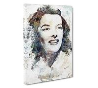Katherine Hepburn Canvas Print | Gallery Wrapped 30mm Frame Wall Art | 30x20 inches | Ready to Hang | Abstract Picture | Living Room Bedroom Lounge Office