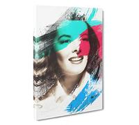 Katherine Hepburn Sepia V2 Canvas Print for Living Room Bedroom Home Office Décor, Wall Art Picture Ready to Hang, 30 x 20 Inch (76 x 50 cm)