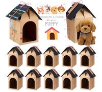 Kathfly 21 Pcs Easter Dog Party Favors Boxes Bulk Foldable Dog House Treat Gift Boxes with Holes and Adoption Sign--back to School Adopt a Puppy Party Supplies for Pet Puppy Birthday Gift