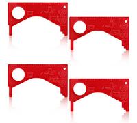 Kathfly 4 Pcs Dungeness Crab Gauge Measure Clam Measuring Tool for Multi Shrimps Lobster Shellfish, Red