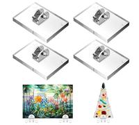 Kathfly 4 Pcs Mini Acrylic Adjustable Glass Display Stands Easel for Glass Art Creations Stained Ceramic Tiles Plaques for Picture Collectibles Office Trade Show Home