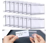 Kathfly 50 Pcs Plastic Wire Shelf Label Holder, Sign and Ticket Holder Clips with Paper Insert Area 3"x1.25" Compatible with Metro 1-1/4 Inch Shelves, Label Inserts Included